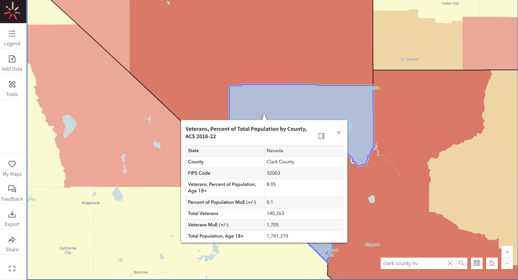 A SparkMap visitor clicks their map to view more data. 